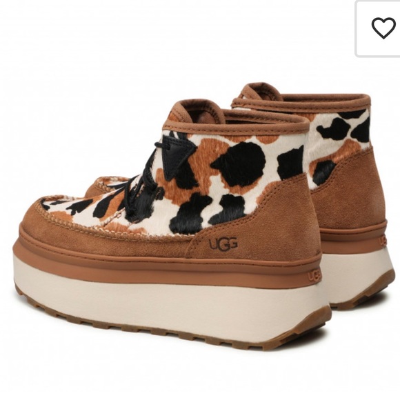 NWOB UGG Marin Bootie Cow Print Womens Platform - Lace-ups - Picture 5 of 15